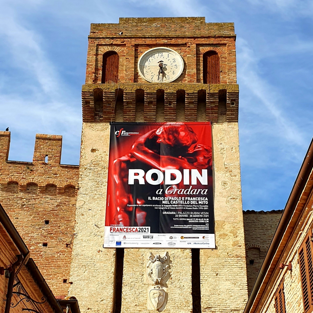 Torre di Gradara con Manifesto di Rodin